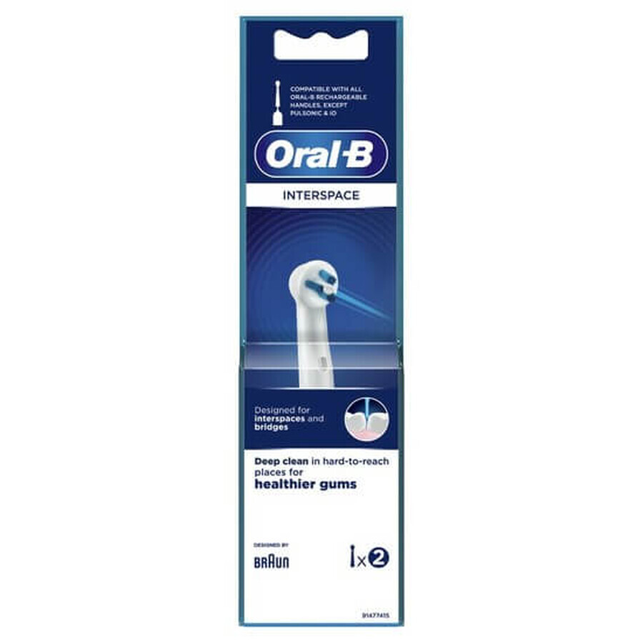 Interspace elektrische tandenborstel navullingen, 2 stuks, Oral-B