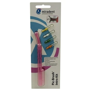 Brosses interdentaires Miradent Pic-Brush Intro Kit transparent rose 1 pc