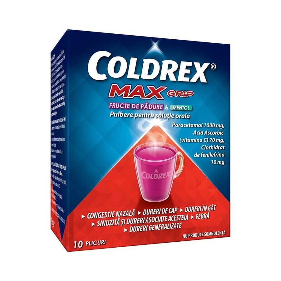 Coldrex Max Grip mit Beeren und Menthol, 10 Portionsbeutel, Perrigo Bewertungen