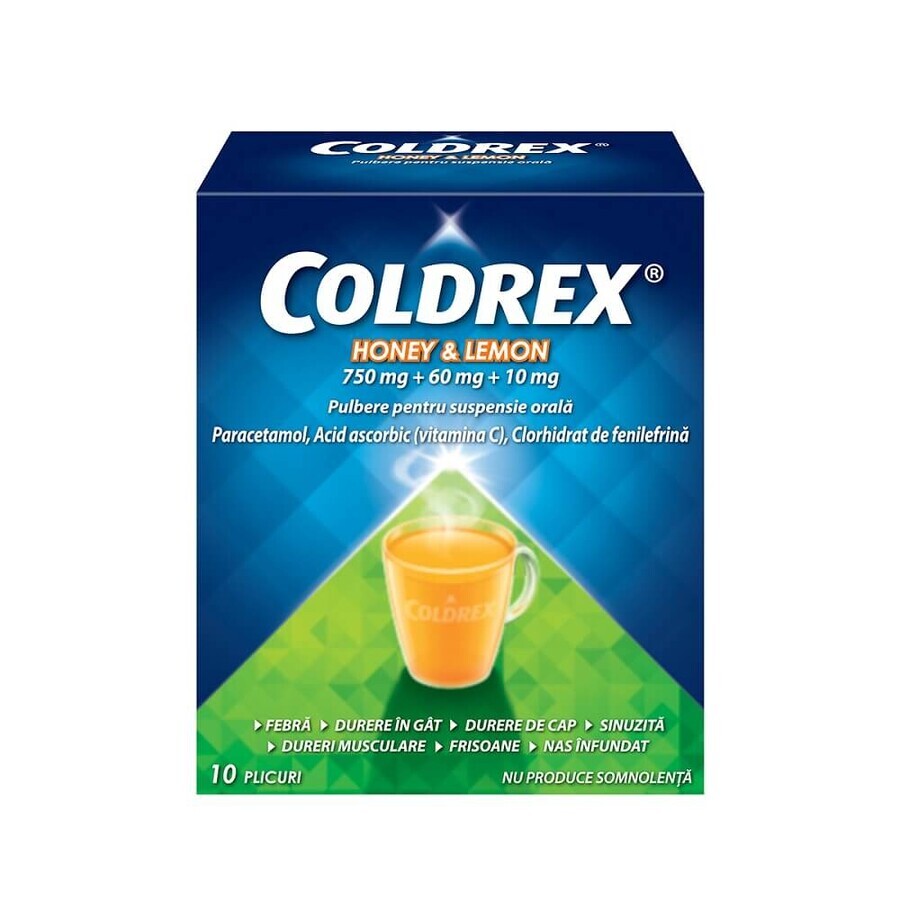 Coldrex Honig und Zitrone, 10 Portionsbeutel, Perrigo