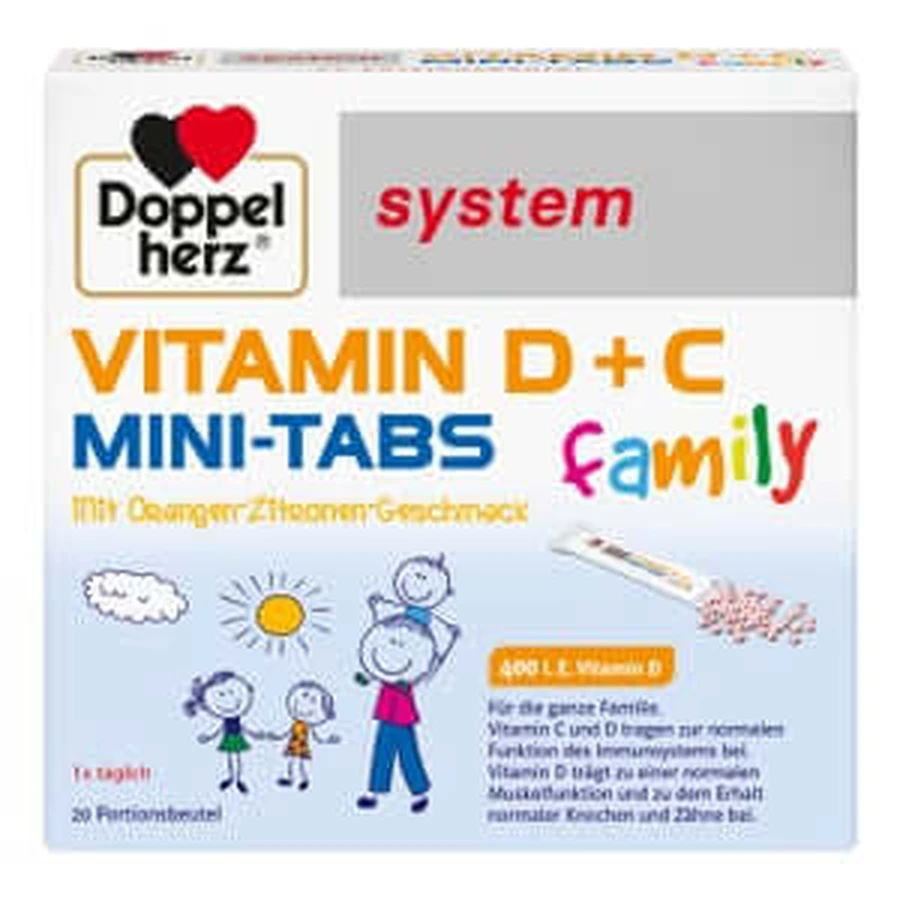 Doppelherz Vitamina D+c Mini-tabs Sistema famiglia 20 St