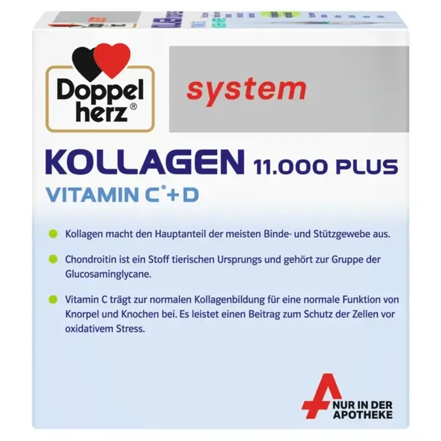 Doppelherz System Collageen 11.000 Plus Gezondheid & Mobiliteit, 30 × 25 ml