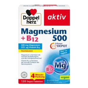 Dubbelhart Magnesium 500 + B12 2-Fase DEPOT 120 St