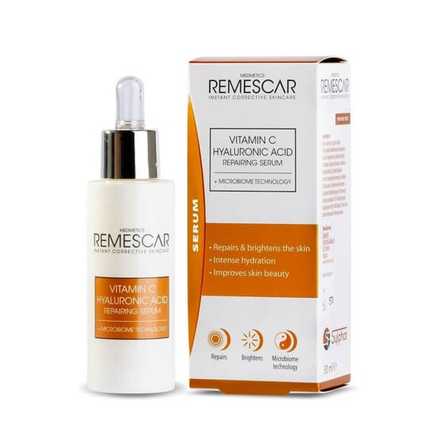 Herstellend serum met vitamine C en hyaluronzuur, 30 ml, Remescar