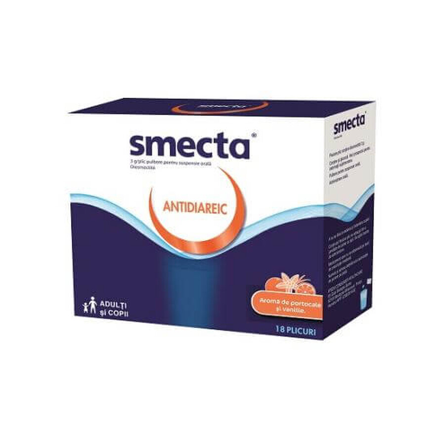 Smecta vanille et orange, 18 sachets, Beaufour Ipsen Industrie