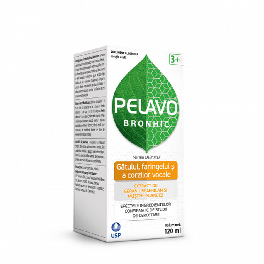 Oplossing voor oraal gebruik Pelavo Bronhic, 120 ml, USP Roemenië