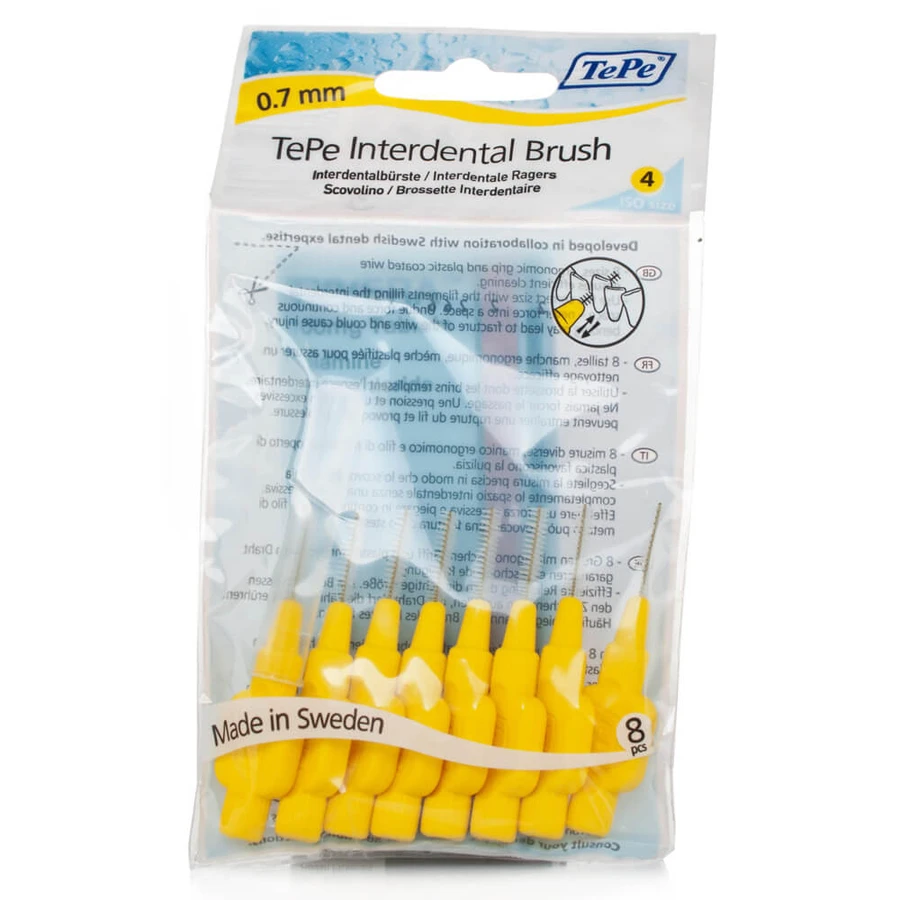 TePe Perii intermediare Fine 0,7 mm Galben 8 buc