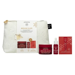 Apivita Promo Pack Beevine Elixir Anti Wrinkle Cream for Firming & Lifting Rich Texture 50ml avec FREE Serum 10ml & Eye & Lip Cream 1,5ml