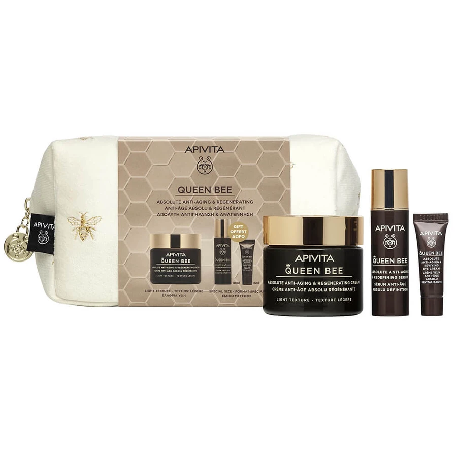 Apivita Promo Pack Queen Bee Light Texture Cream 50ml z DARMOWYM serum 10ml i kremem pod oczy 2ml: ceny i cechy