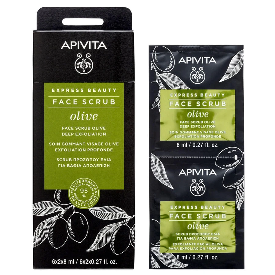 Apivita Express Beauty Face Scrub mit Olive für tiefes Peeling 2x8ml