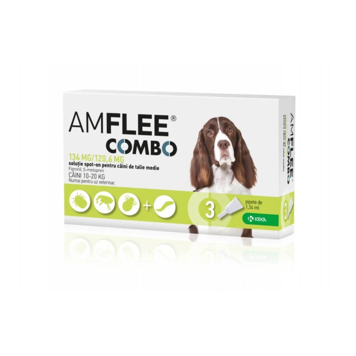 AMFLEE Combo Hond, spot-on, antiparasitaire oplossing, honden 10-20 kg, 3 pipetten