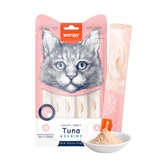 WANPY Creamy Treat, Tonijn en Garnalen, zakje voor katten, (puree), 70g