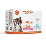 CALIBRA Life Kitten Multipack, Truthahn und Lachs, Beutel getreidefreies Nassfutter für junge Katzen, (in Sauce), Multipack, 85g x 12St.