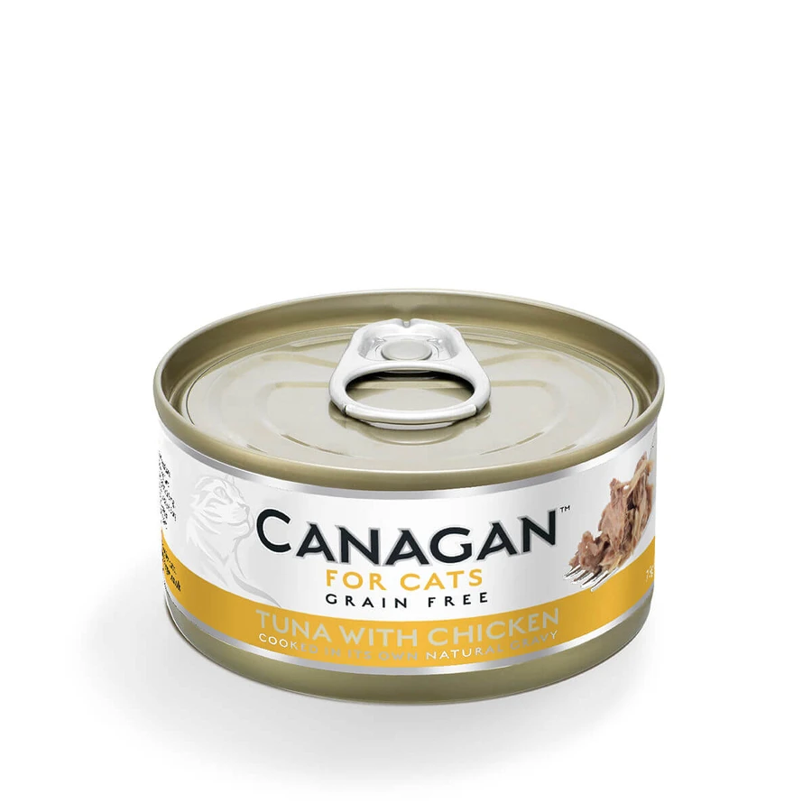 CANAGAN, Tuńczyk i kurczak, bezzbożowa mokra karma w puszce dla młodych i dorosłych kotów (w sosie własnym), 75 g: ceny i cechy