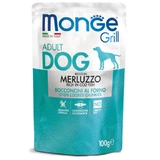 MONGE Grill, XS-XL, Kabeljauw, zakje vochtig hondenvoer, (in eigen sap), 100g