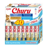 INABA Churu Creamy Varieties, Ton, cutie recompense fără cereale pisici, (piure), 560g