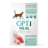 OPTIMEAL Sterilized, Pollo y Pavo, sobre comida húmeda para gatos esterilizados, (en salsa), 85g