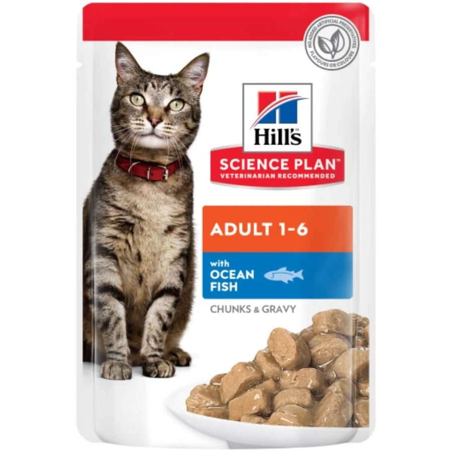 HILL'S Science Plan, Ozeanischer Fisch, Beutel Nassfutter für Katzen, 85g