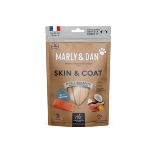 MARLY&DAN Skin&Coat, XS-XL, Lachs, funktioneller getreidefreier Belohnungsbeutel für Hunde, Haut & Fell, 80g
