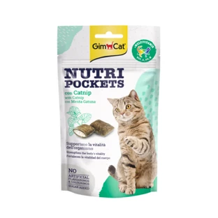 GIMCAT Nutri Pockets Catnip, Catnip, functional catnip reward pouch, 60g
