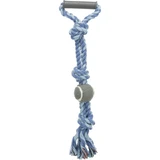 TRIXIE, touwspeeltje met handvat en tennisbal voor honden, 6cm x 50cm, multicolor