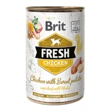 BRIT Fresh, Chicken with Sweet Potato, nourriture humide en conserve à faible teneur en céréales pour chiens, (en aspic), 400g