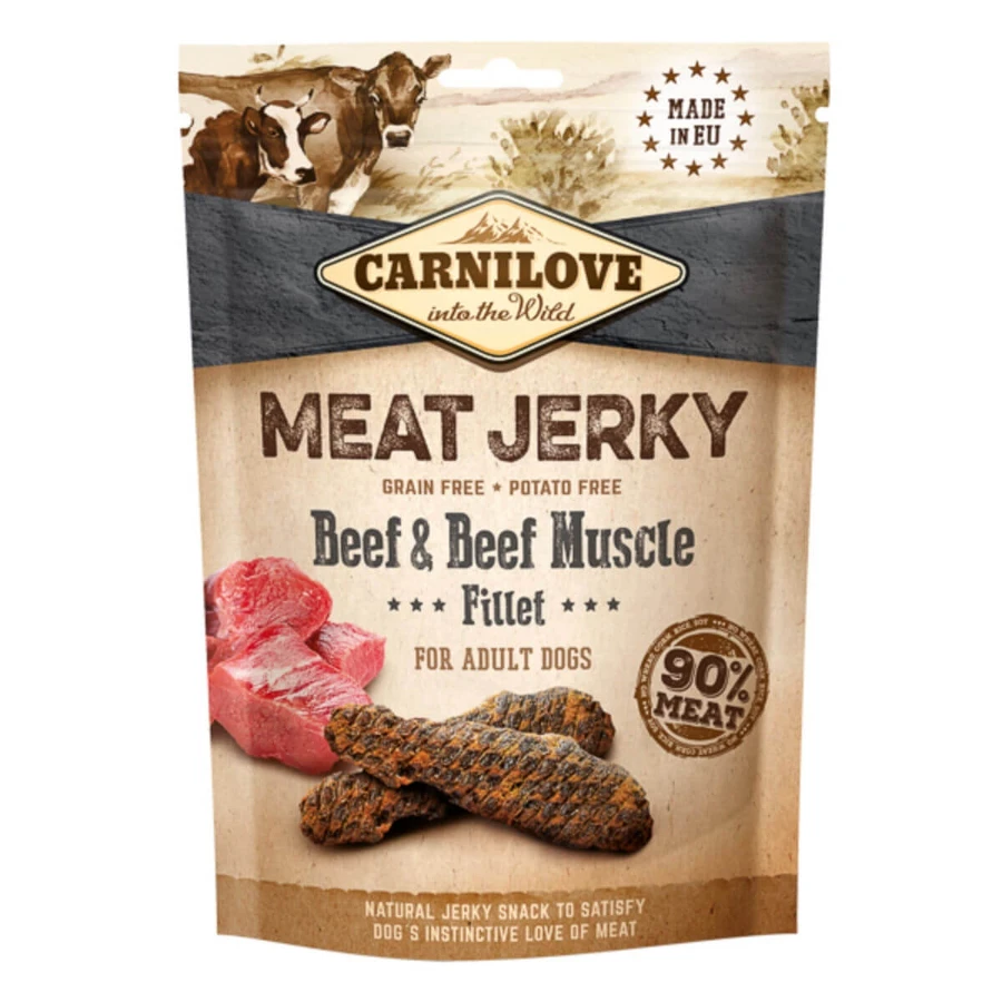 CARNILOVE Jerky, XS-XL, Beef, grain-free reward pouch dogs, 100g