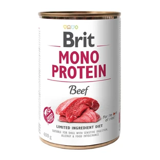 BRIT Mono Protein, Beef, cibo umido in scatola monoproteico grain free per cani, (paté), 400g