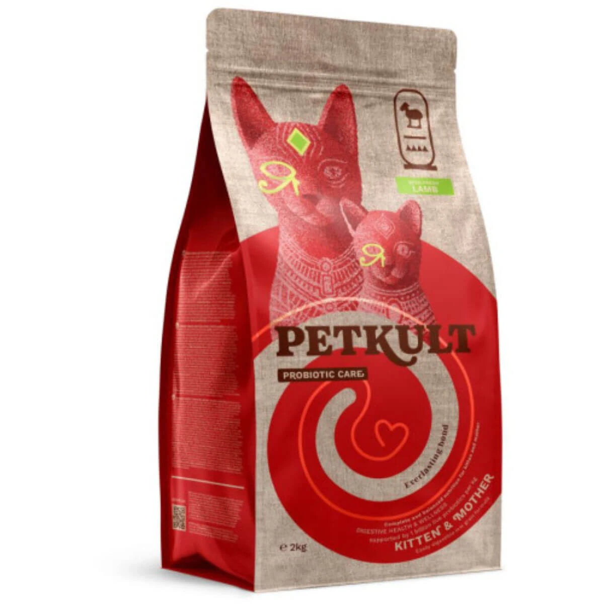 PETKULT Probiotic Care Kitten & Mother, Lamb, droogvoer voor jonge katten, spijsverteringsstelsel, 2kg