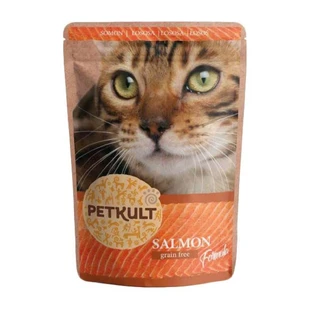PETKULT Salmón, sobre de comida húmeda sin cereales, 100g