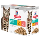 HILL'S Science Plan Perfect Weight, Chicken and Salmon, sachet moist cat food, obesity, (in sauce), bax, 85g x 12pcs