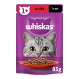 WHISKAS, Rindfleisch, Beutel Nassfutter für Katzen, (in Sauce), 85g
