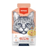 WANPY Caldo de Carne, Salmón y Atún, sobre comida húmeda para gatos, (topping), 50g