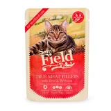 SAM'S FIELD True Meat Fillets Sterilized, Rundvlees, zakje graanvrij natvoer voor gesteriliseerde katten, (in saus), 85g