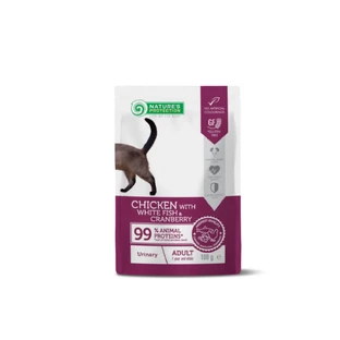 NATURES PROTECTION Urinary, kip en witte vis, zakje nat kattenvoer, urinewegstelsel, (in saus), 100g