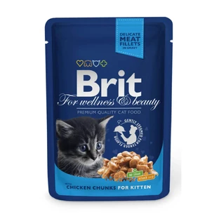 BRIT Premium Kitten, Pollo, sobre de comida húmeda para gatos junior, (en salsa), 100g
