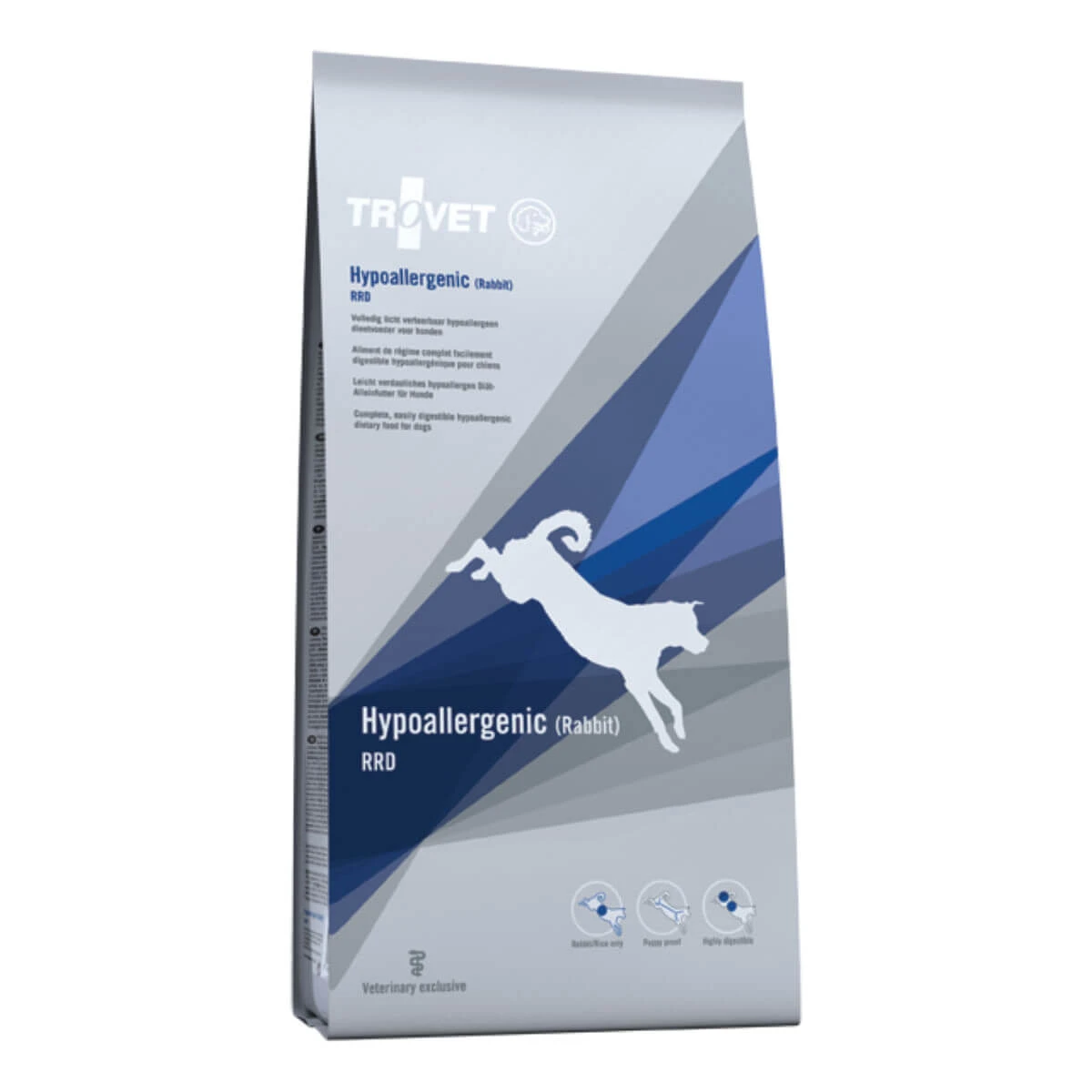 TROVET Hypoallergenic RRD, XS-XL, Konijn, veterinair dieet, droogvoer voor honden, allergieën, 3kg