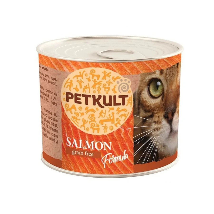PETKULT Lachs, getreidefreies Katzennassfutter in Dosen, 185g