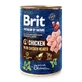 BRIT Premium By Nature, Kip en Harten, graanvrij hondenvoer in blik, (pate), 400g