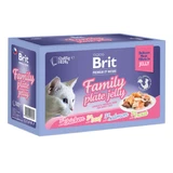 BRIT Premium by Nature Delicate Family Plate, Fleisch, Dose Katzenfeuchtfutter, (in Aspik), Multipack, 85g x 12 Stück