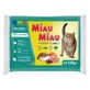 MIAU MIAU Mezcla, Pavo y Salmón, comida húmeda para gatos, (en salsa), multipack, 100g x 4pcs