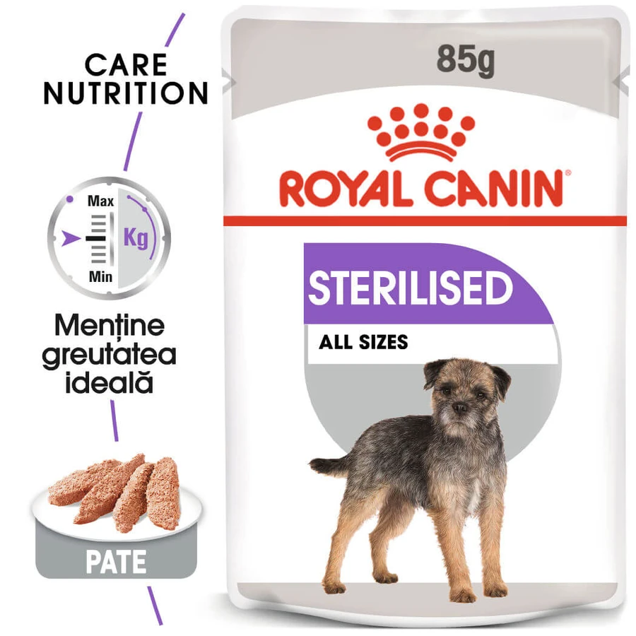 ROYAL CANIN Sterilised Adult, nourriture humide pour chiens stérilisés, (pâté), 85g