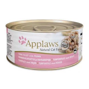 APPLAWS, Filet de thon et crevettes, nourriture humide en conserve pour chats, (en soupe), 156g