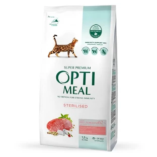 OPTIMEAL Sterilized, Rundvlees, droogvoer voor gesteriliseerde katten, 1.5kg