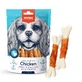 WANPY Jerky and Calcium Bone Twists, XS-M, Chicken, sac de récompense pour chien, 100g