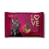 MY LOVE, XS-XL, Rundvlees, zakje vochtig hondenvoer, (in saus), multipack, 100g x 4st
