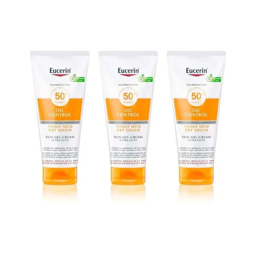 Eucerin Solar Body Oil Control Dry Touch Gel Cream Fps 50+, 3X200 Ml