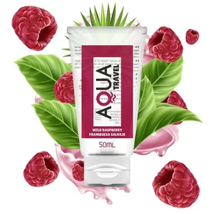 Aqua Travel Lubrifiant pe bază de apă cu aromă de zmeură sălbatică - 50 ml