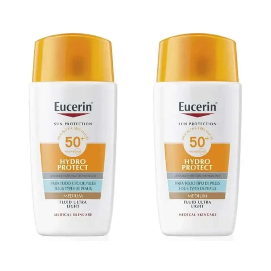 Eucerin Sun Face Hydro Protect Fluid SPF50+Getönt Mittel, 2x50 ml