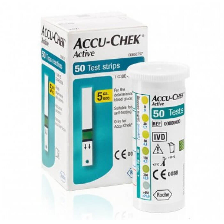 Accu-Chek Actieve bloedglucosetests, 50 stuks, Roche Beoordelingen